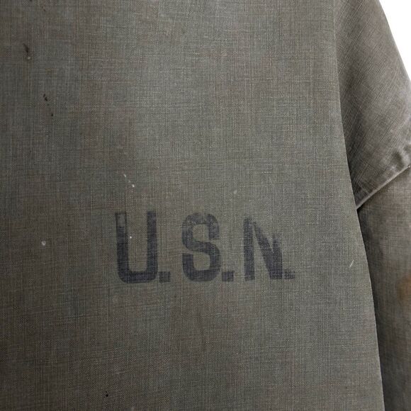 Vintage 1940s WW2 USN Navy Foul Weather Anorak Deck Pullover Jacket Medium - Picture 4 of 12
